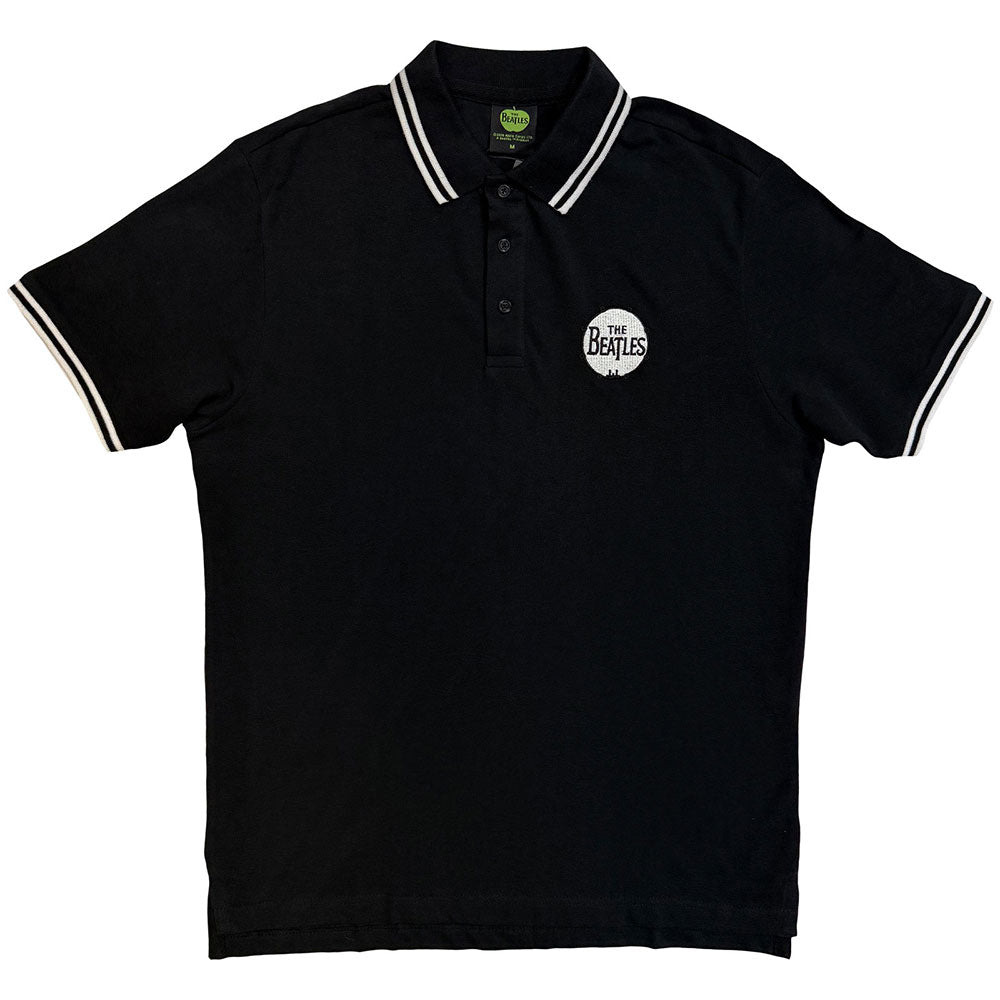 The Beatles Unisex Polo Shirt: Drum Logo (Black)