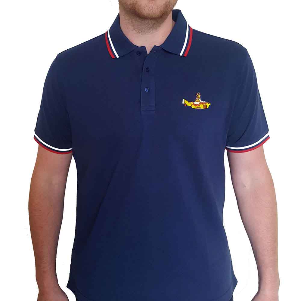 The Beatles Unisex Polo Shirt: Yellow Submarine (Navy Blue)
