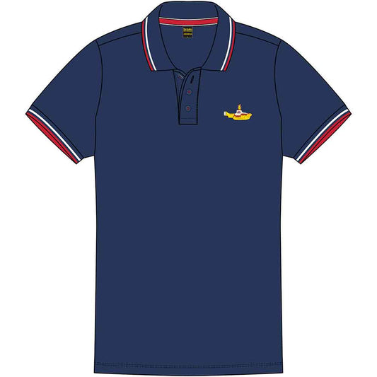 The Beatles Unisex Polo Shirt: Yellow Submarine (Navy Blue)