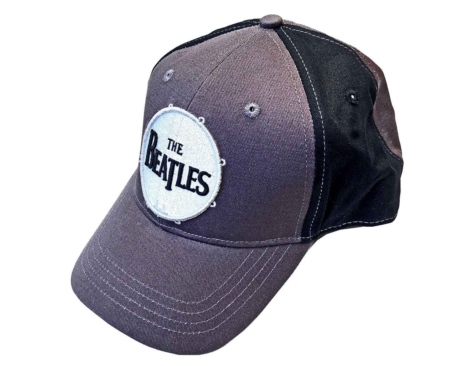 The Beatles Official Baseball Cap - Drum Logo Classic Band 2-Tone Grey Strapback Hat | Charcoal, One Size Fits All