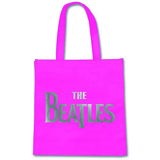 The Beatles Tote Bag Eco Shopper Bag Drop T Band Logo new Official Pink