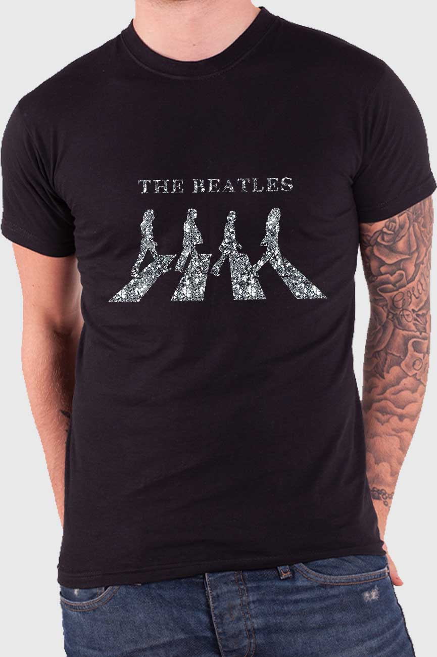 The Beatles Abbey Road Crossing Diamante T Shirt