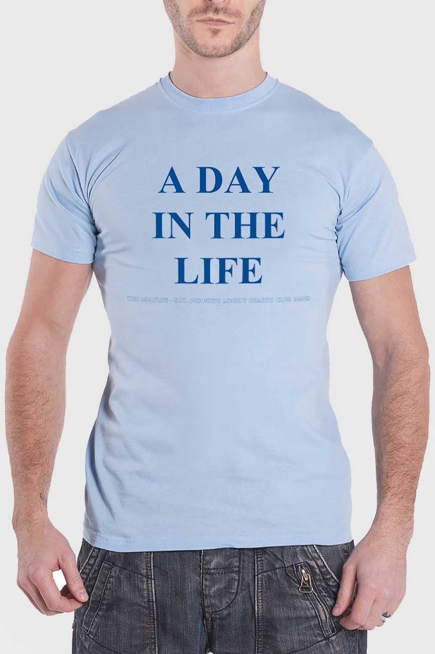 The Beatles A Day In The Life text T Shirt