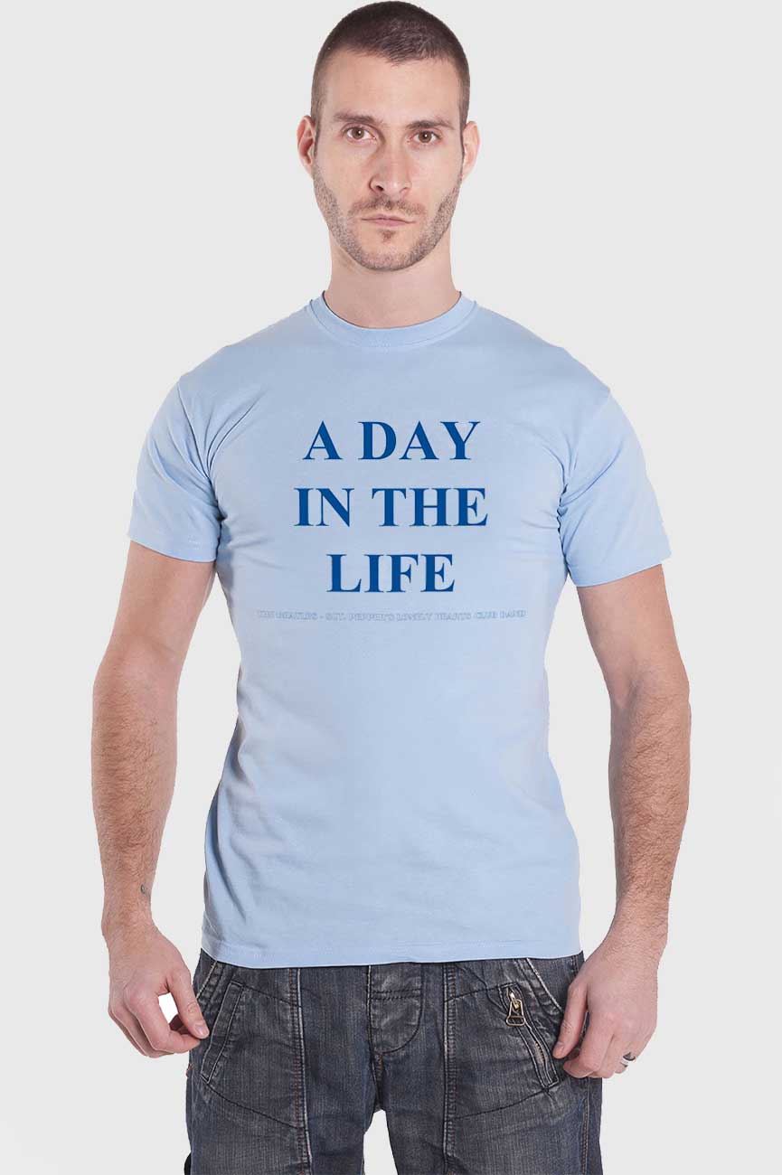 The Beatles A Day In The Life text T Shirt