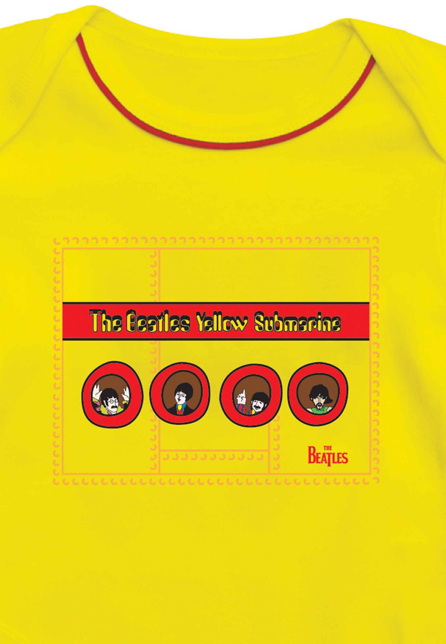 The Beatles Yellow Submarine Portholes Baby Grow - Yellow