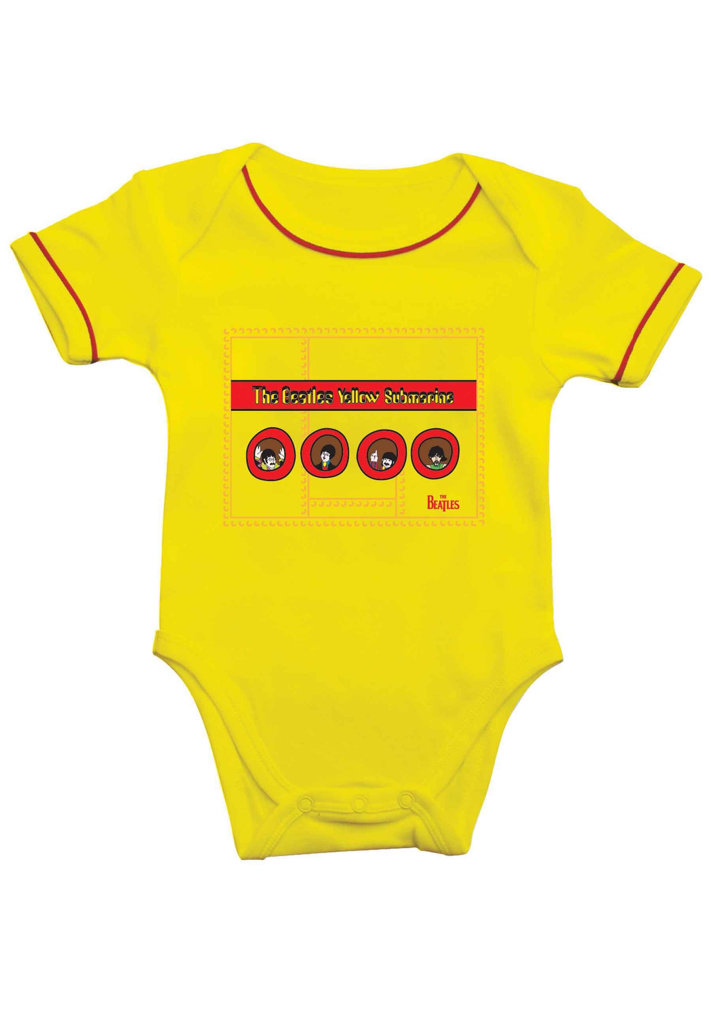 The Beatles Yellow Submarine Portholes Baby Grow - Yellow