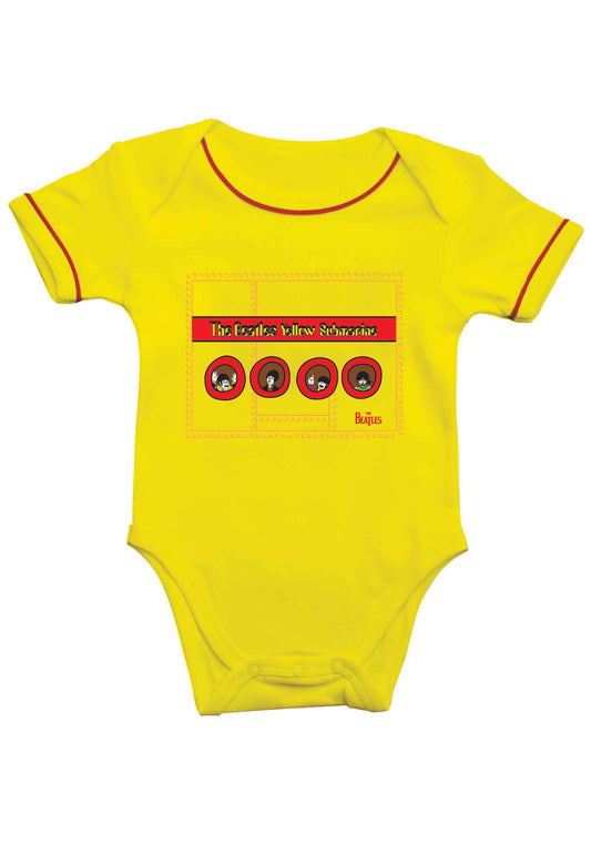 The Beatles Yellow Submarine Portholes Baby Grow - Yellow
