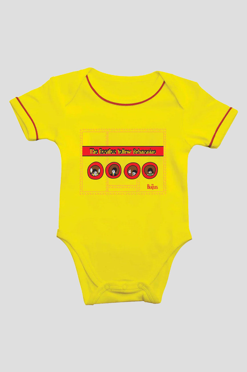 The Beatles Yellow Submarine Portholes Baby Grow - Yellow
