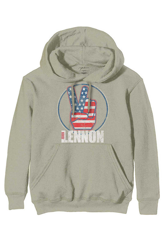 John Lennon Peace Fingers US Flag Hoodie