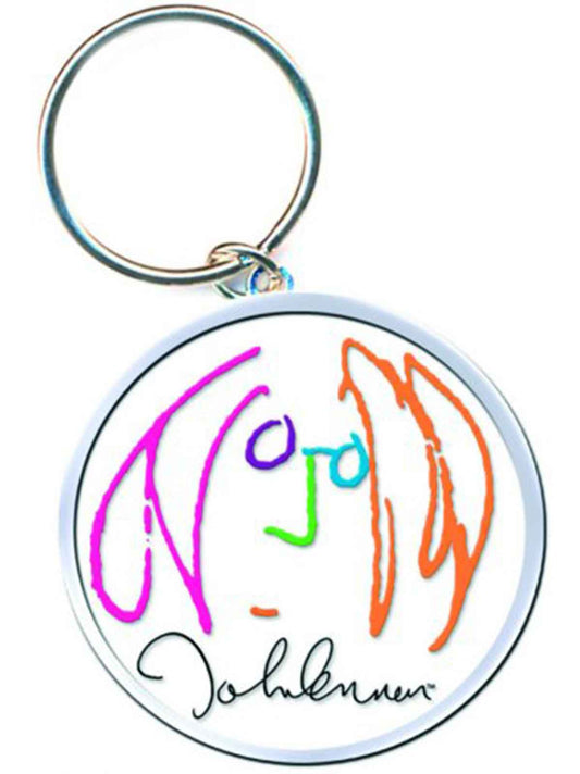 John Lennon Self Portrait Logo Keychain