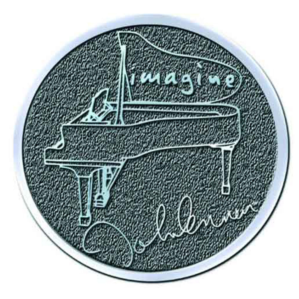 John Lennon Imagine Hi Chrome Metal Pin Badge