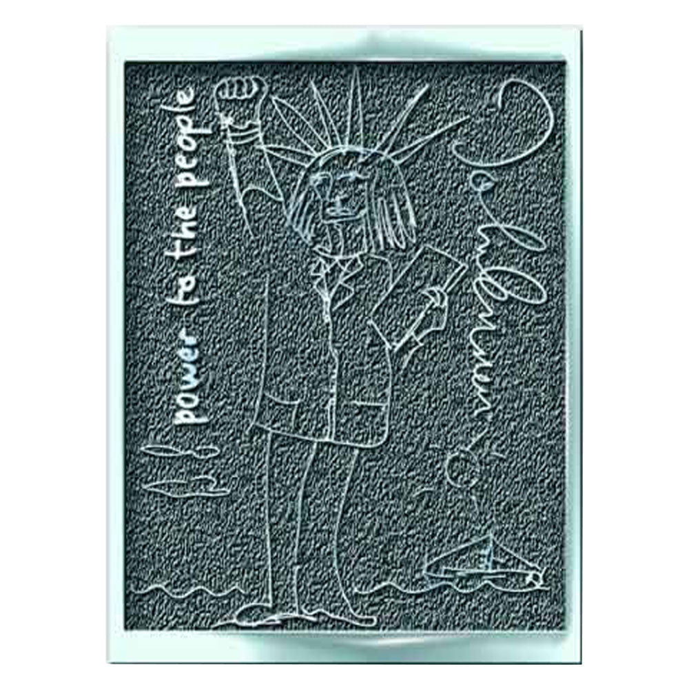 John Lennon Power To The People Hi Chrome Metal Pin Badge