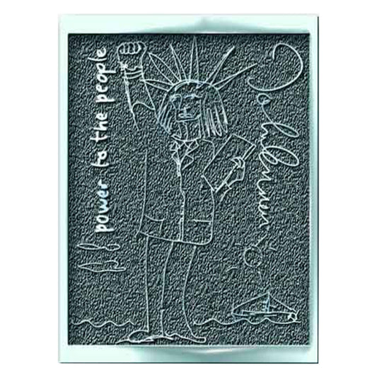 John Lennon Power To The People Hi Chrome Metal Pin Badge