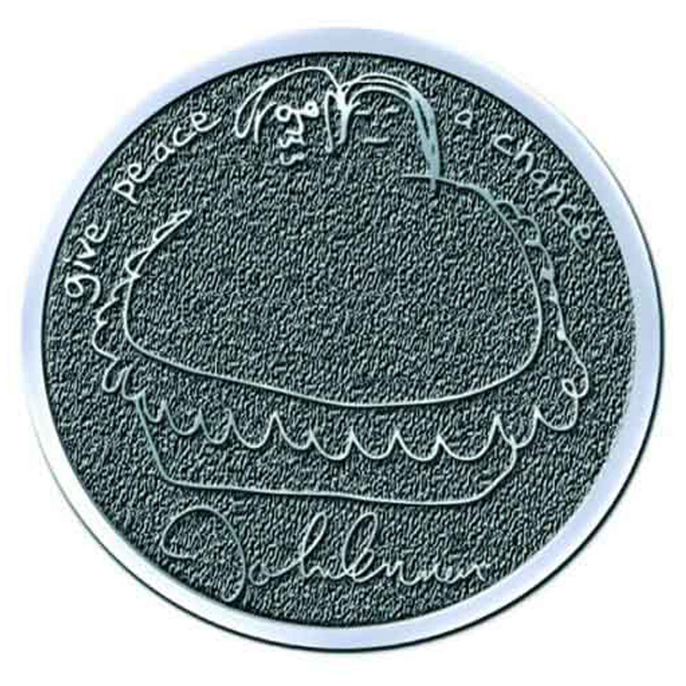 John Lennon Give Peace A Chance Hi Chrome Metal Pin Badge