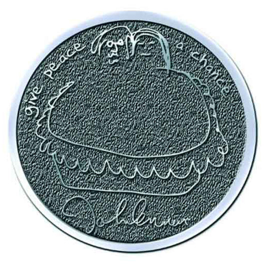 John Lennon Give Peace A Chance Hi Chrome Metal Pin Badge