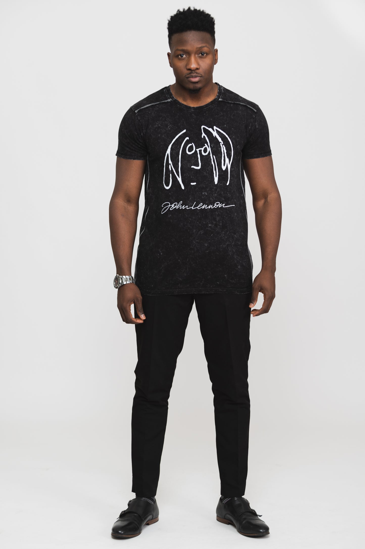 John Lennon Portrait Snow Wash T Shirt