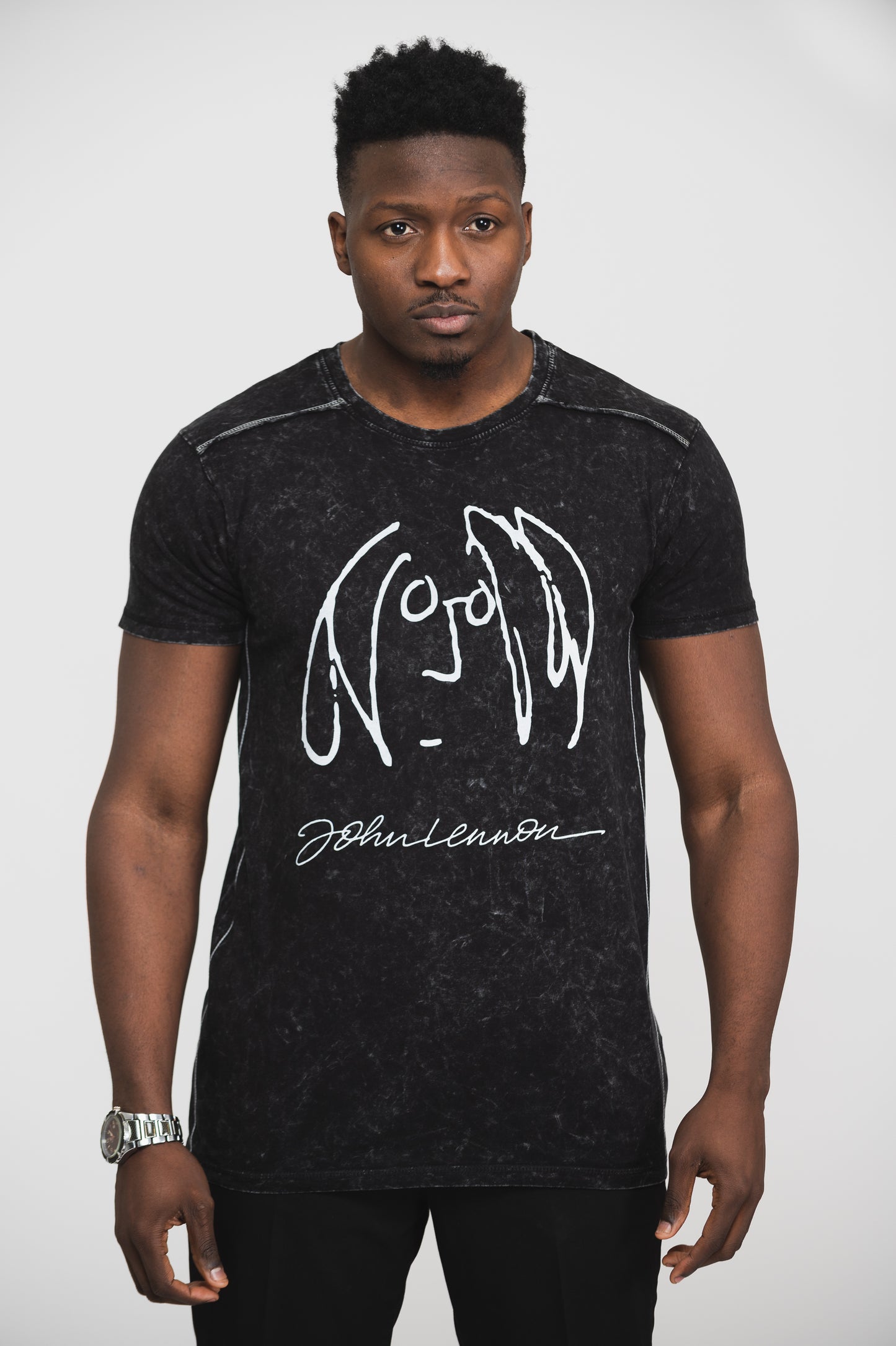 John Lennon Portrait Snow Wash T Shirt