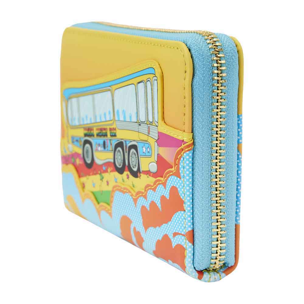 Loungefly Zip Around Purse The Beatles Magical Mystery Tour Bus Official Yellow