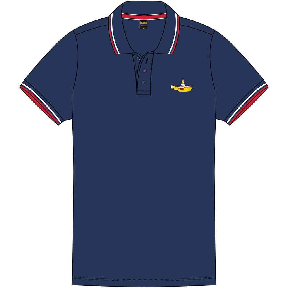 The Beatles Unisex Polo Shirt: Yellow Submarine (Navy Blue)