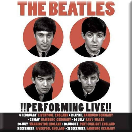The Beatles Fridge Magnet 1962 Performing Live poster