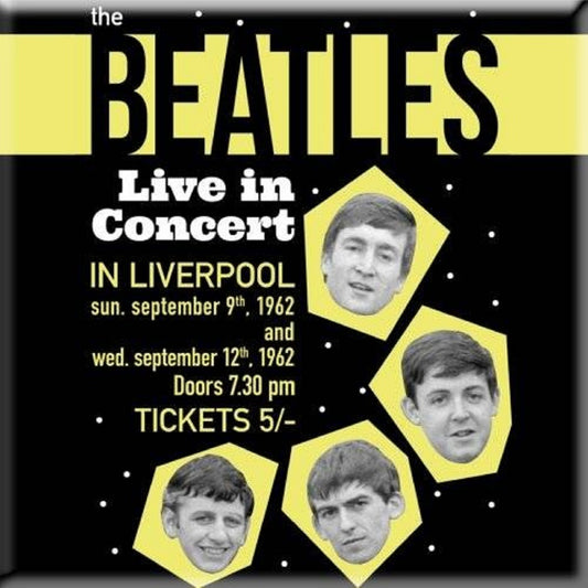 The Beatles Fridge Magnet Live in Concert 1962 poster