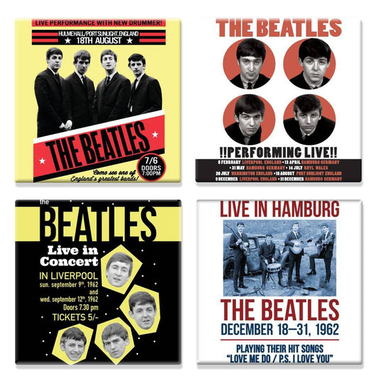 The Beatles 4 x Fridge Magnet live in concert set