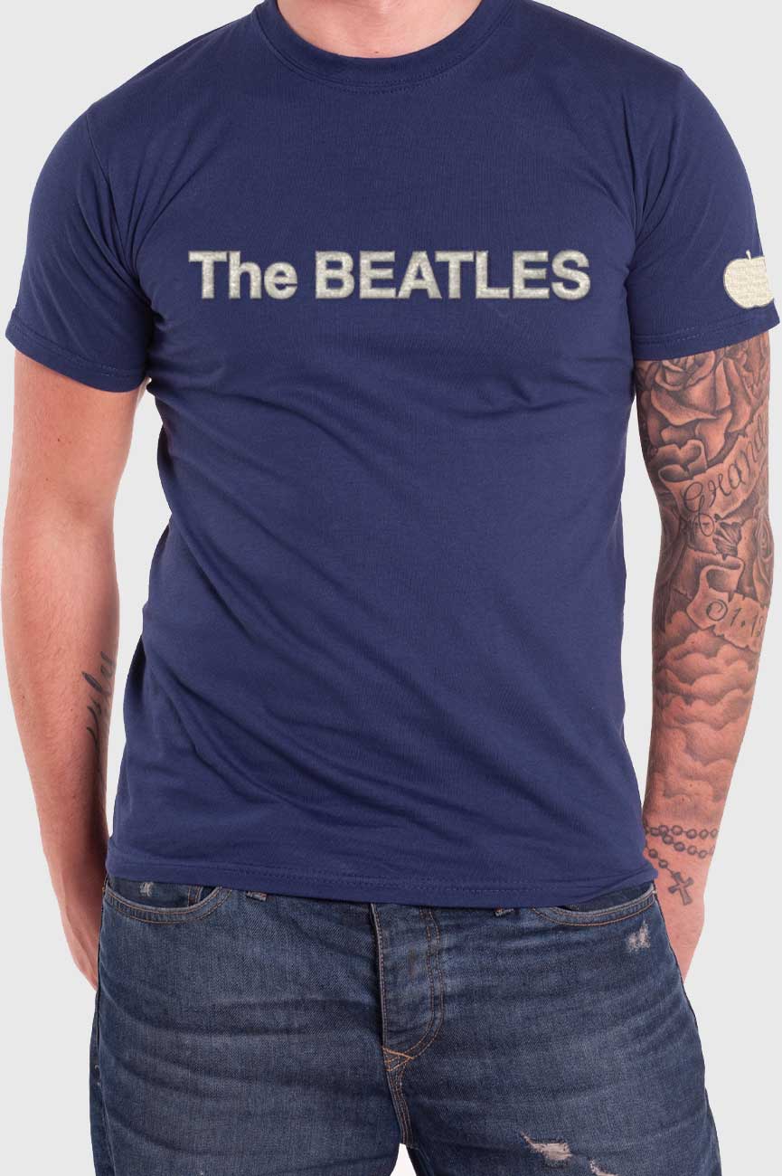 The Beatles band Logo & Apple Applique T Shirt