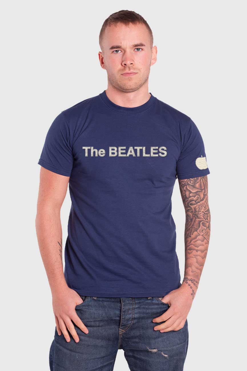 The Beatles band Logo & Apple Applique T Shirt