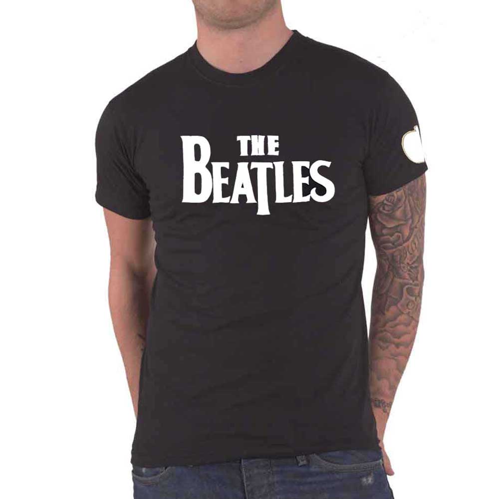 The Beatles Drop T Band Logo Applique T Shirt