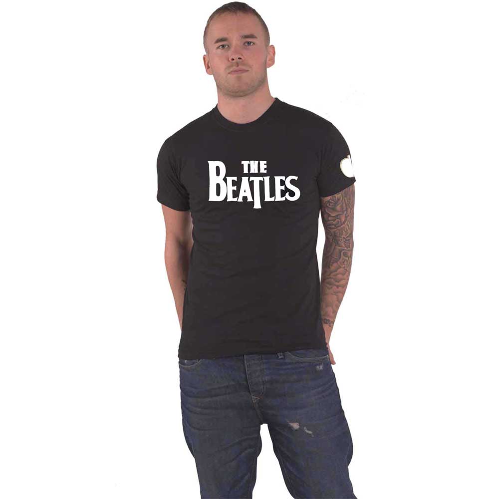 The Beatles Drop T Band Logo Applique T Shirt