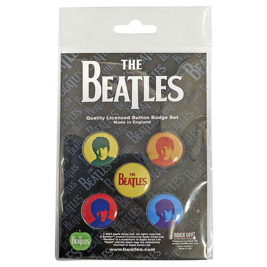 The Beatles Coloured Faces Button Badge Pack