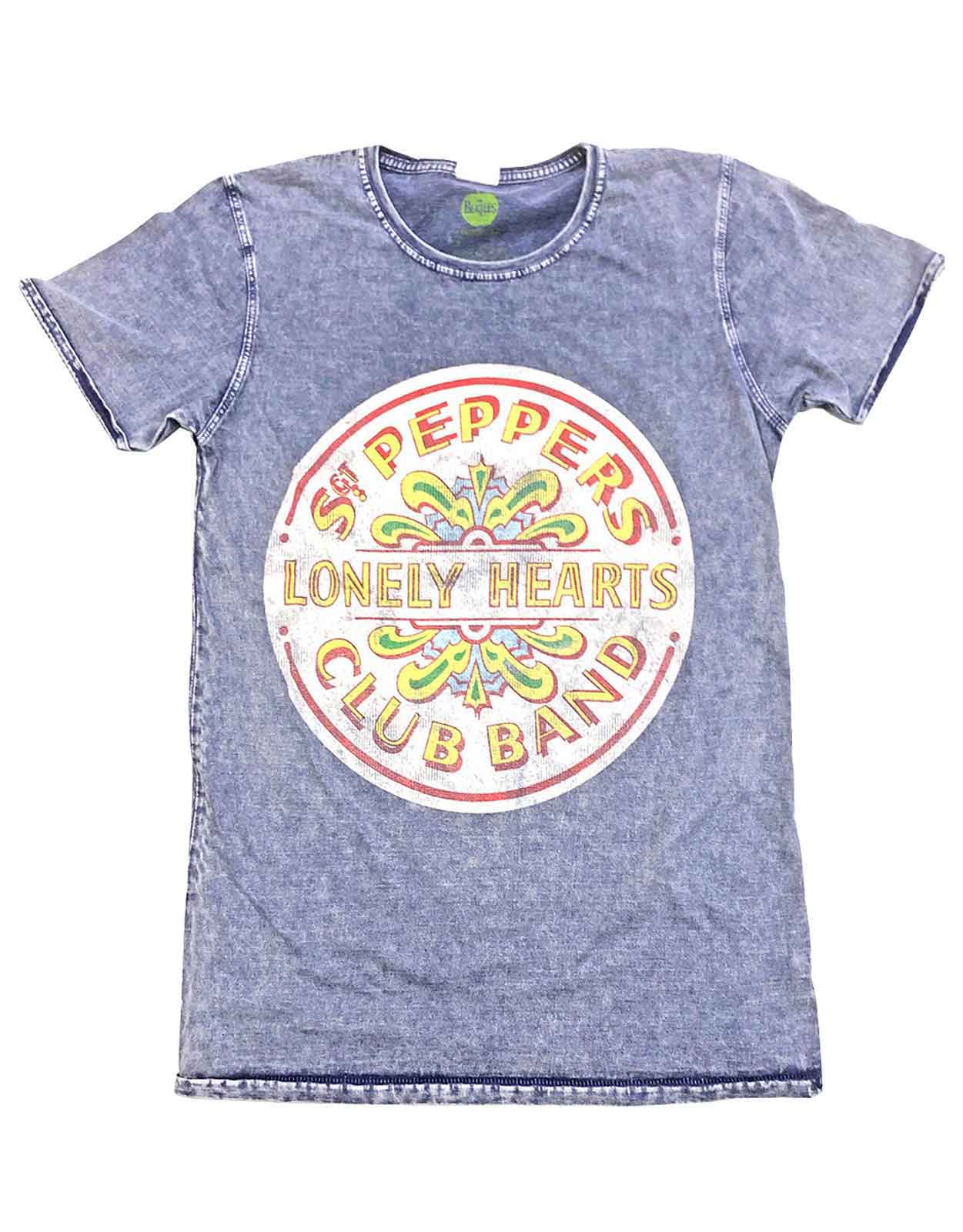 The Beatles Sgt peppers Denim Burn Out Tee