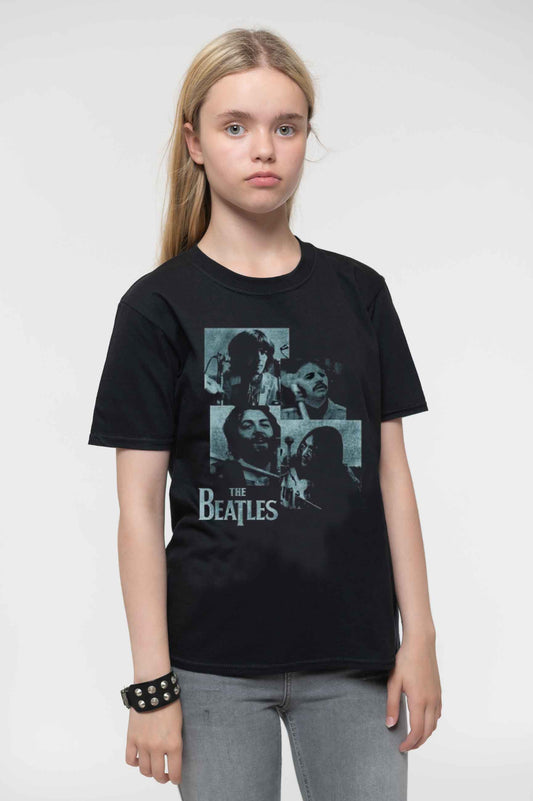 The Beatles Kids T Shirt Black Let It Be Studio Image Official (Ages 5-12yrs)