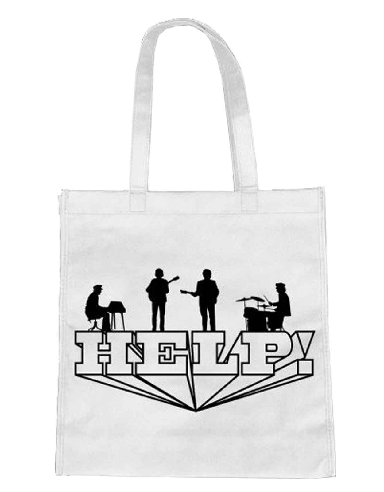 The Beatles Tote Bag Eco Shopper Bag Help Band Logo new Official White