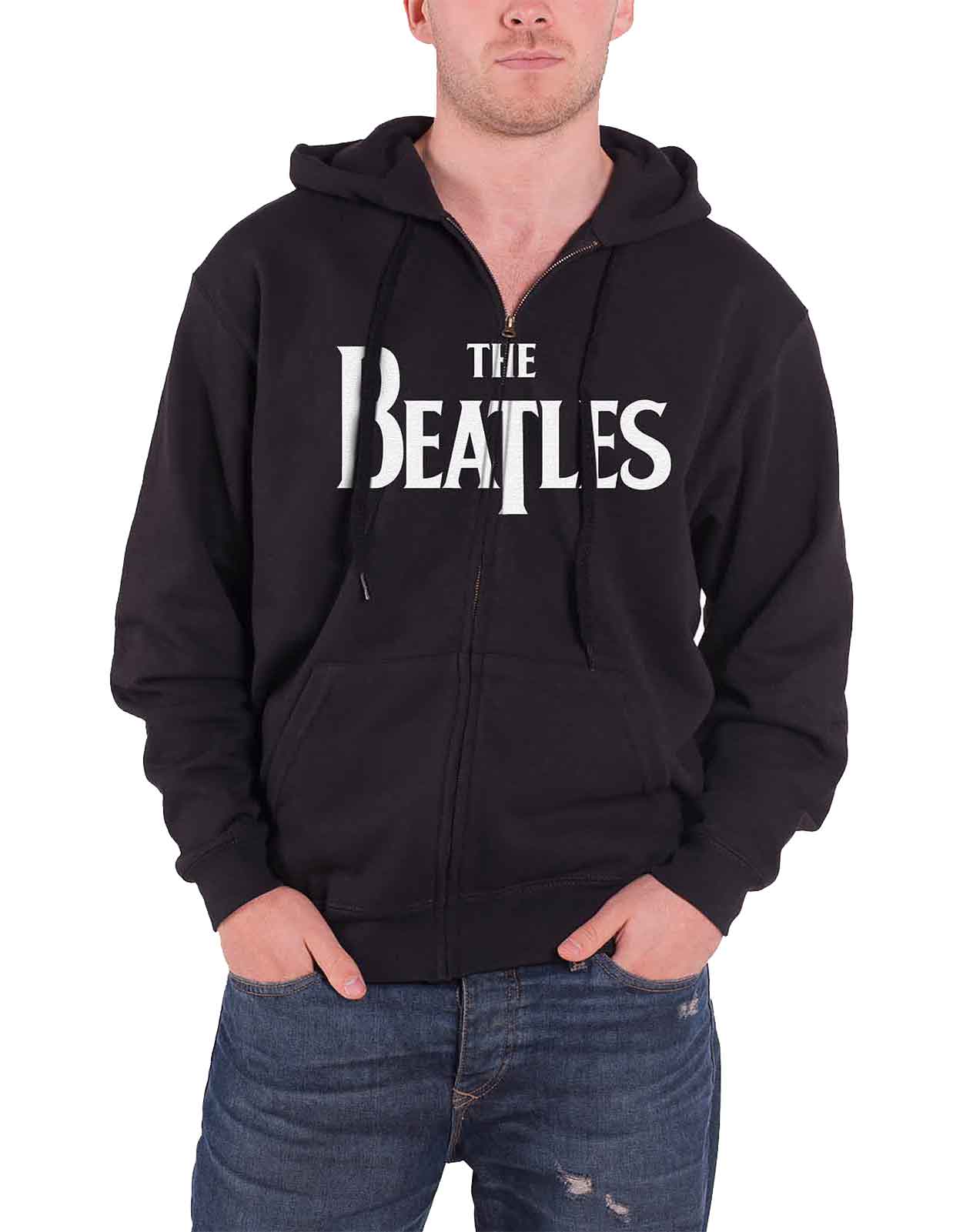 The Beatles Drop T Logo Men's Zip Hoodie - Official Merch