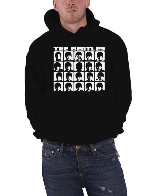 The Beatles Hard Days Night Faces Mono Pullover Hoodie