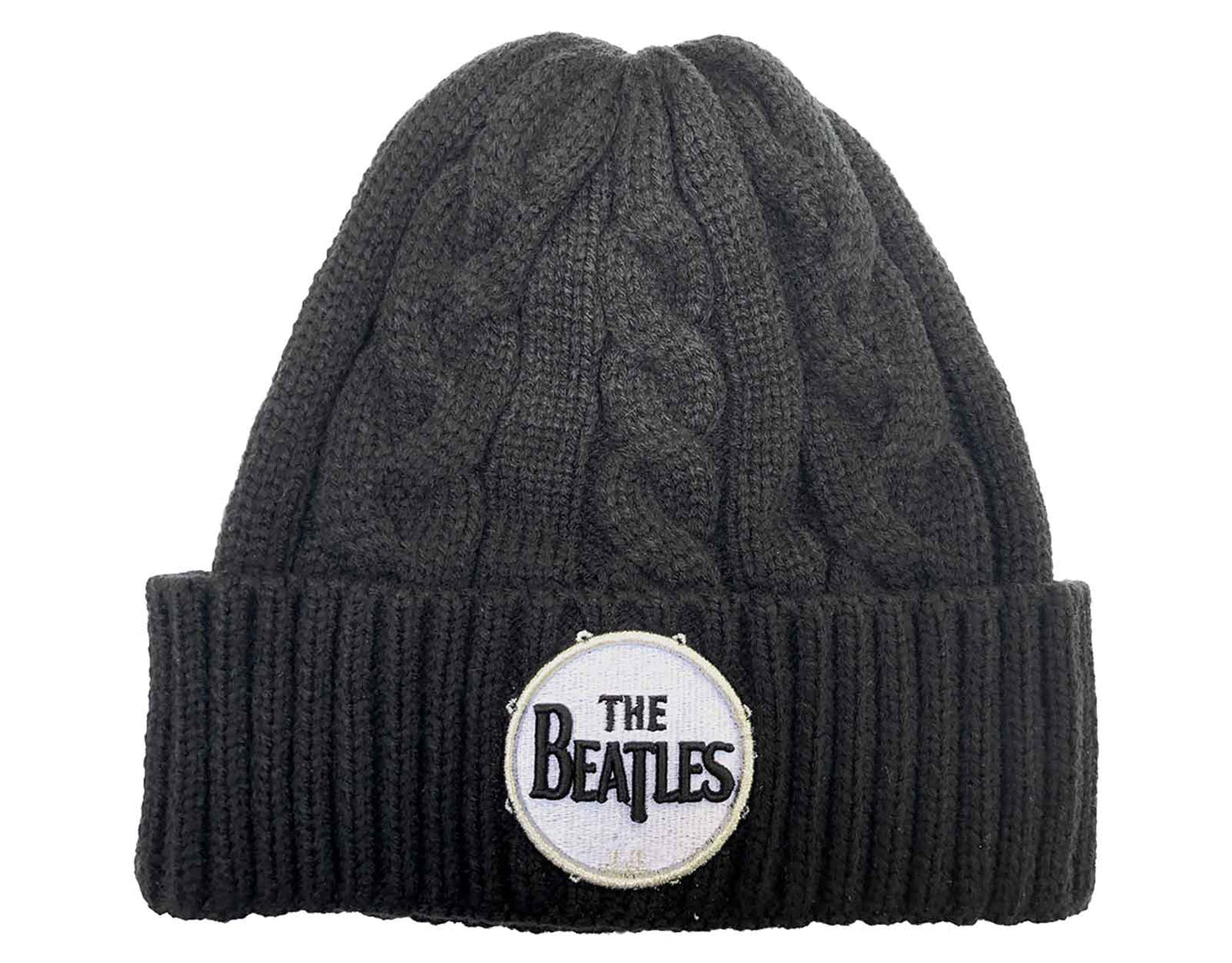 The Beatles Drum Band Logo Cable Knit Beanie Hat