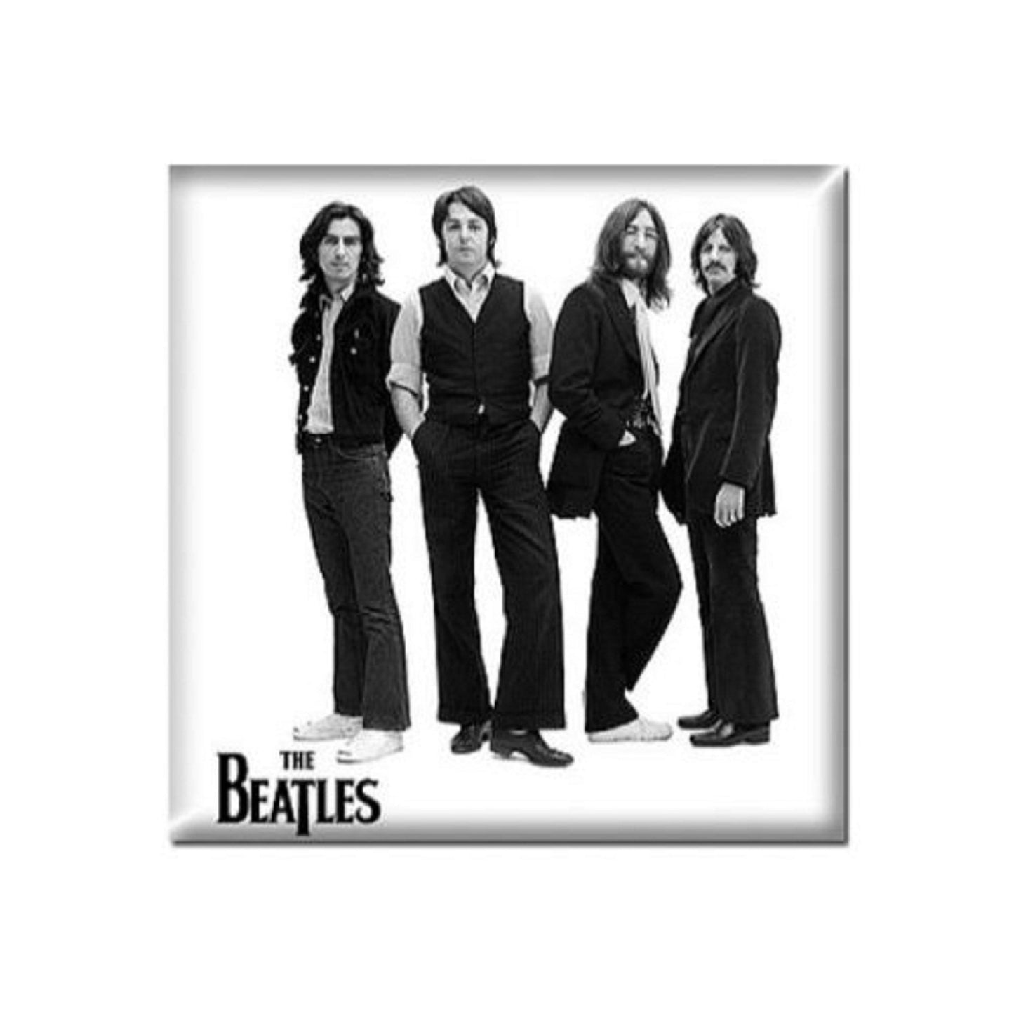 The Beatles Fridge Magnet White Iconic Image