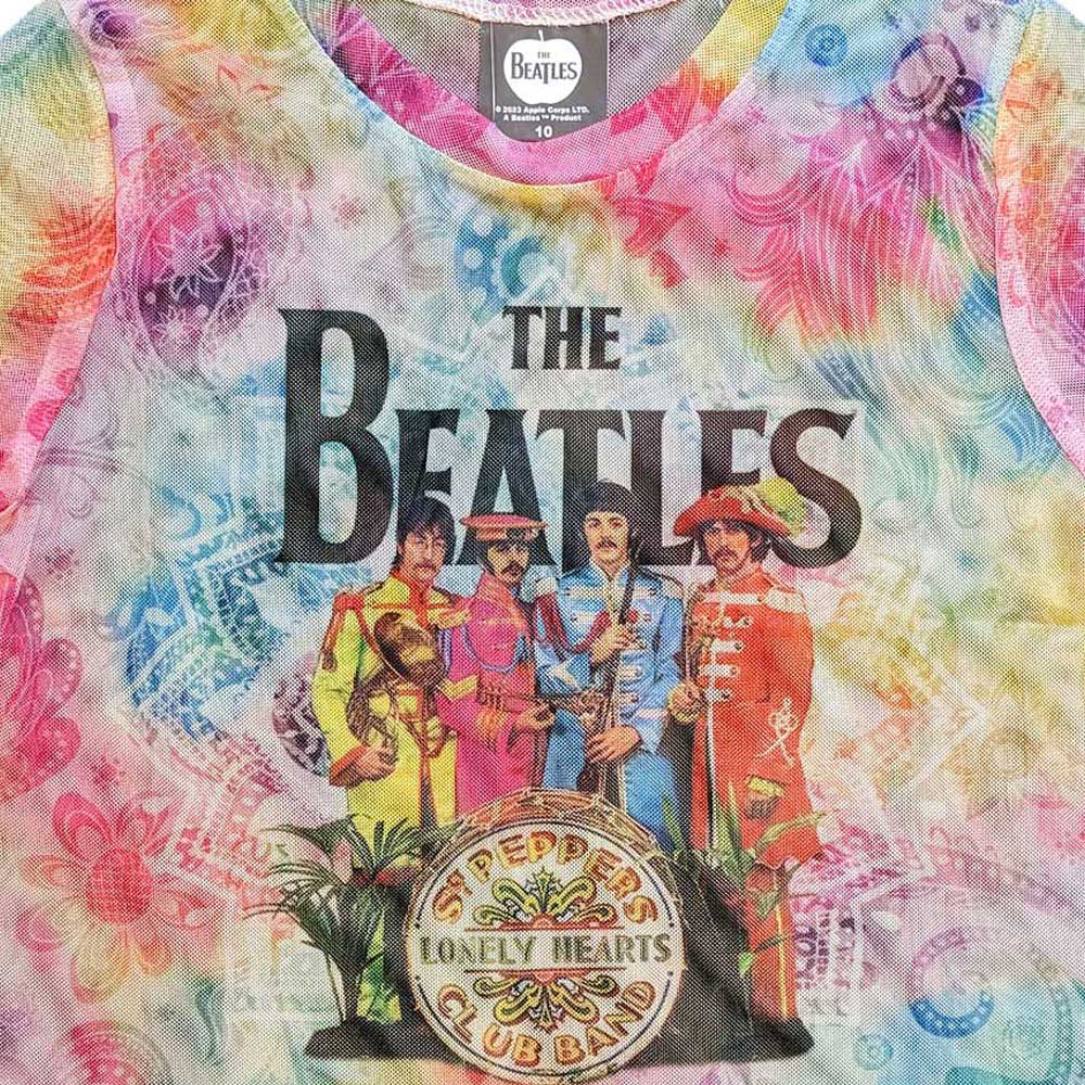 The Beatles Sgt Pepper All over Print Mesh Crop Top