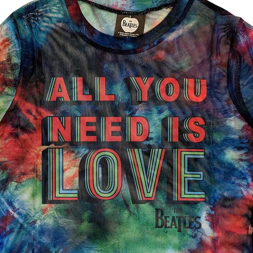 The Beatles All You Need Is Love Mesh Crop Top