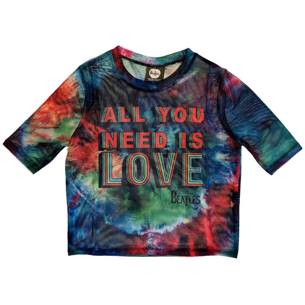 The Beatles All You Need Is Love Mesh Crop Top