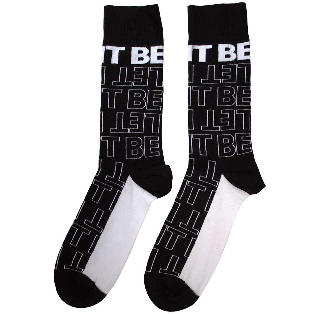 The Beatles Let It Be Text Outlines Repeat Ankle Socks