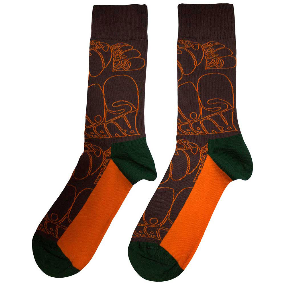 The Beatles Rubber Soul Text Outline Repeat Ankle Socks