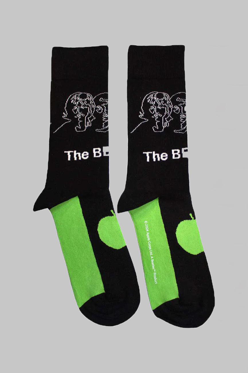 The Beatles White Album Faces Outlines And Apple Ankle Socks