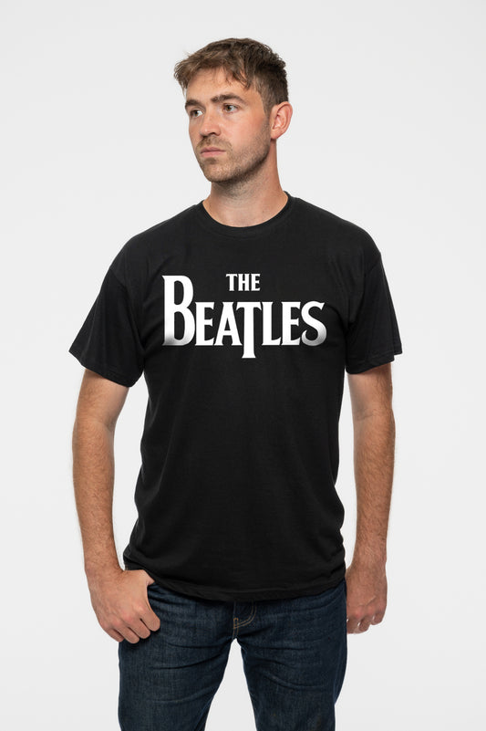 The Beatles Classic Drop T Band Logo T Shirt