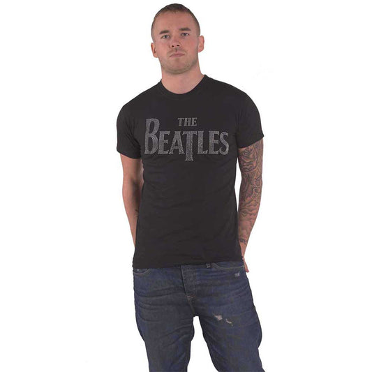 The Beatles Diamante Drop T Band Logo T Shirt