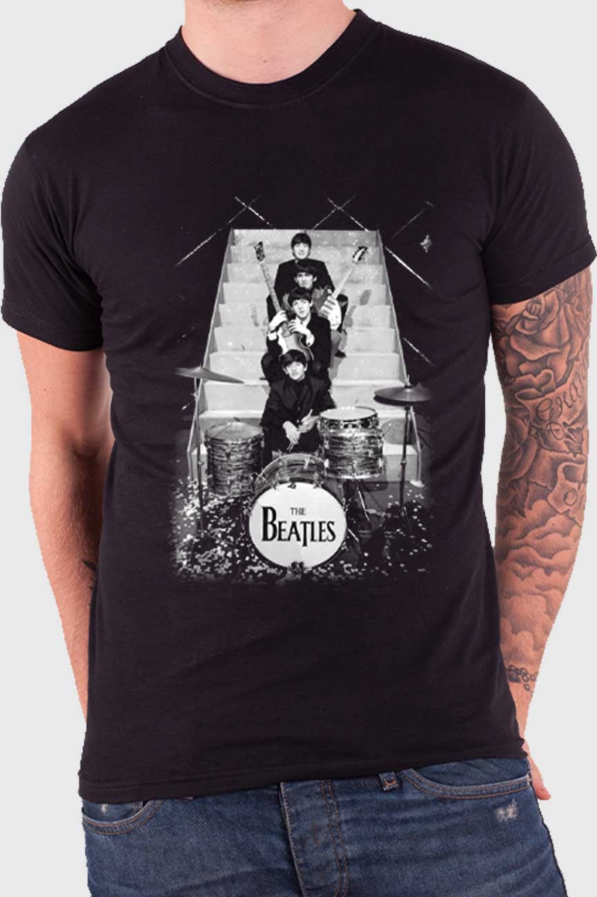 The Beatles Stage Stairs Drum Kit T Shirt