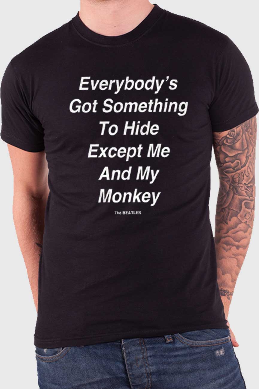 The Beatles Me And My Monkey text T Shirt