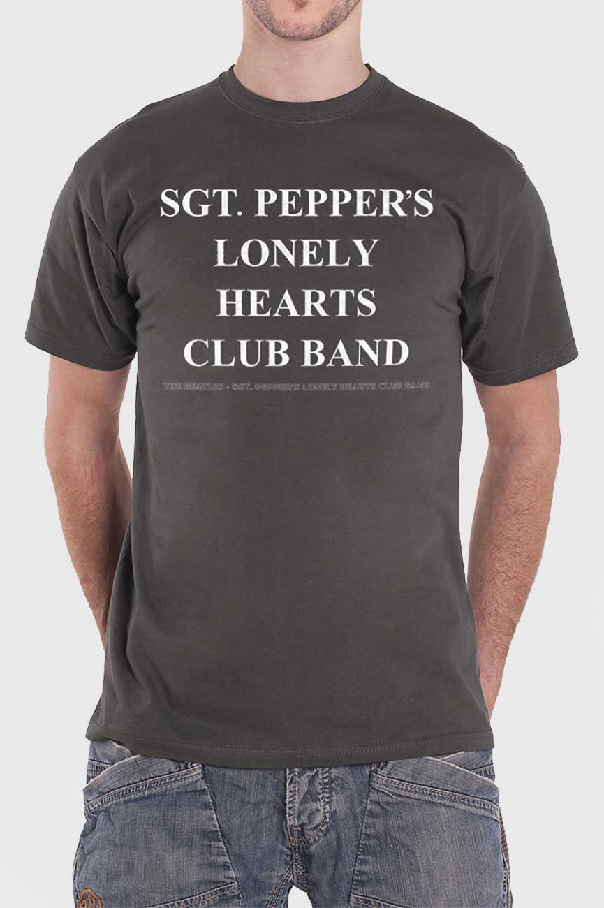 The Beatles T Shirt Sgt Pepper Lonely Hearts Club Band Official Mens New  Grey – Hard days night Shop