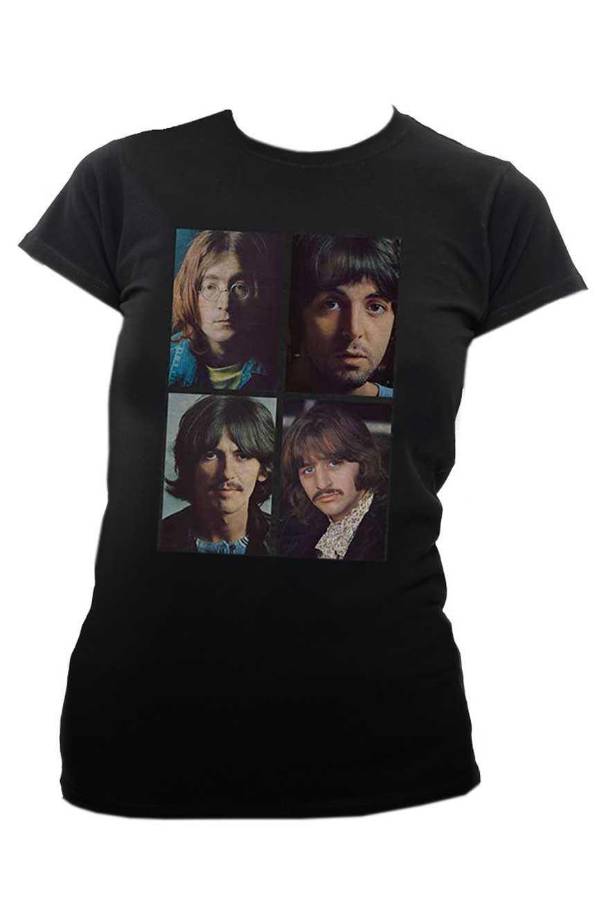 The Beatles White Album Faces Skinny Fit T Shirt